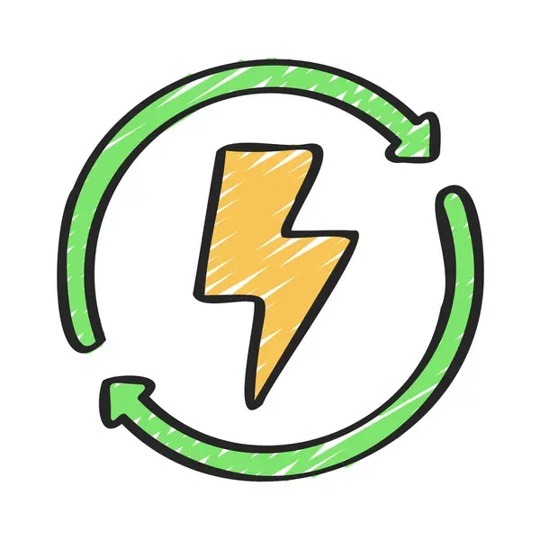 Icône Énergie Recyclé Vecteur Illustration Fond — Image vectorielle