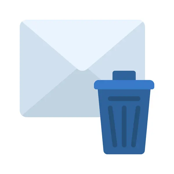 Trash Email Isolated Icon White Background — Stock Vector