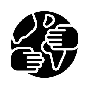 Dünya ikonu vektör illüstrasyonunu Tutan Eller