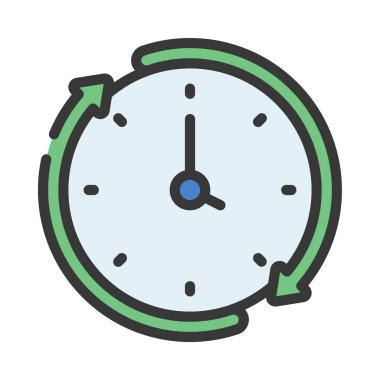 İzole edilmiş saat simgesi vektör tasarımı