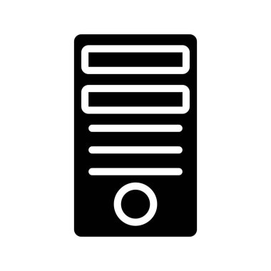 Bilgisayar kulesi simgesi, vektör illüstrasyonu 