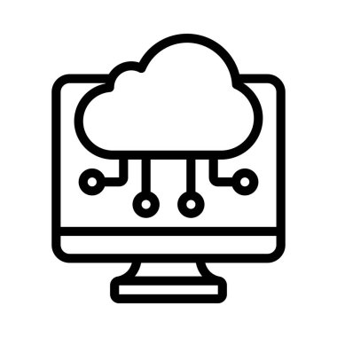 Bilgisayar Simgesi Bulutu, Vektör İllüstrasyonu