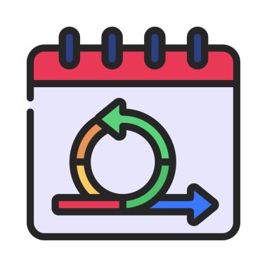 Zamanlama simgesi, vektör illüstrasyonu 