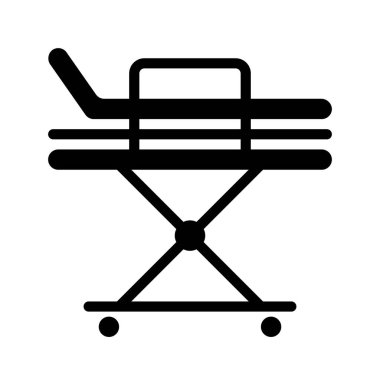 Hastane yatağı ikon vektör illüstrasyonu     