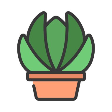 Echeveria web simgesi düz tasarım, vektör illüstrasyonu