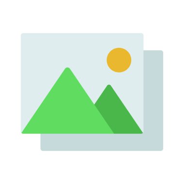 Üst üste binen Resimler düz simgesi, vektör illüstrasyonu 