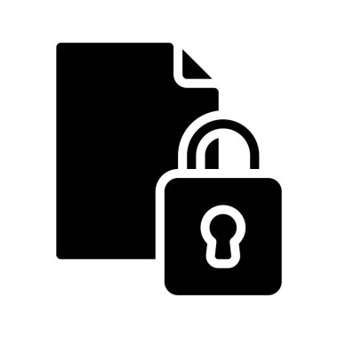 Kilitli Belge simgesi, vektör illüstrasyonu  