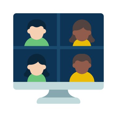 Video Çağrısı Web simgesi vektör çizimi