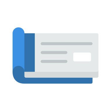 Para Çek Defteri simgesi, vektör illüstrasyonu