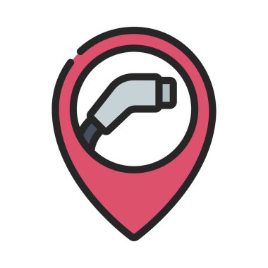 şarj konumu simgesi vektör illüstrasyonu 