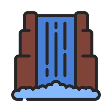 Şelale ikonu vektör illüstrasyon tasarımı