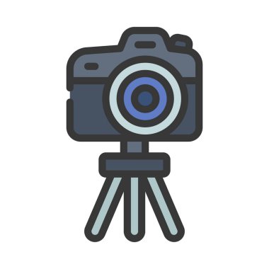 kamera vektörü düz renk simgesi