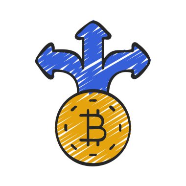 Bitcoin simgesi, vektör illüstrasyonu basit tasarım