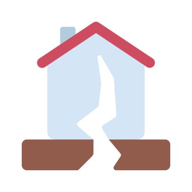 Deprem Evi simgesi, vektör illüstrasyonu 