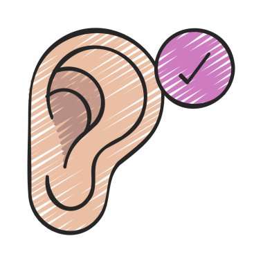 İyi Dinleyici düz simgesi, vektör illüstrasyonu 