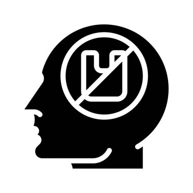 Plastik Düz Yok simgesi, vektör illüstrasyonunu düşünün 