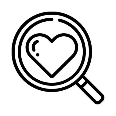 arama aşk simgesi, vektör illüstrasyonu  