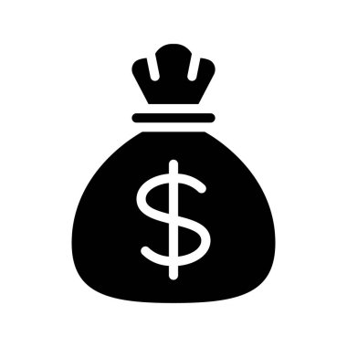 Dolar işareti simgesi olan para çantası, vektör illüstrasyonu 