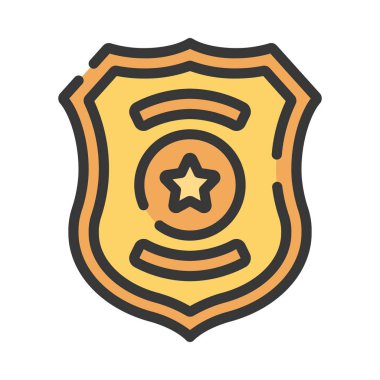 Polis Rozeti Web simgesi düz tasarım, vektör illüstrasyonu