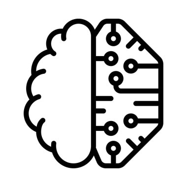 Makine Öğrenme simgesi, vektör illüstrasyonu                   