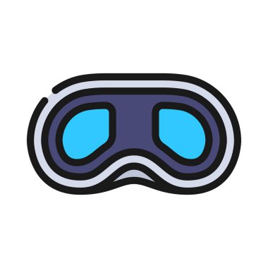 Vr Gözlük simgesi, vektör illüstrasyonu 