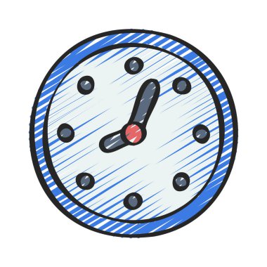 İzole edilmiş saat simgesi vektör tasarımı