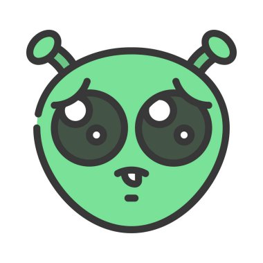 üzgün emoji simgesi tasarımı, çizgi film vektör illüstrasyonu                      