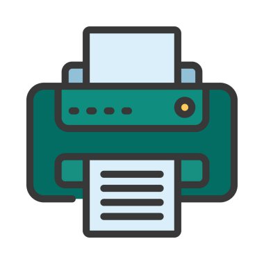 Yazıcı simgesi, basit web illüstrasyonu