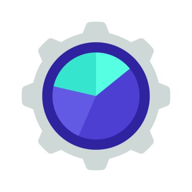 Pie Chart Cog beyaz arka planda izole edildi. Mali ve iş konsepti.