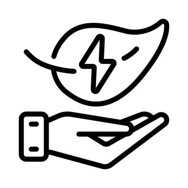 El Yeşil Enerji Ağı ikonu, vektör illüstrasyonuName                     