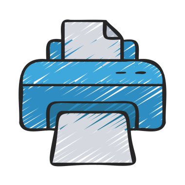 Yazıcı simgesi, basit web illüstrasyonu