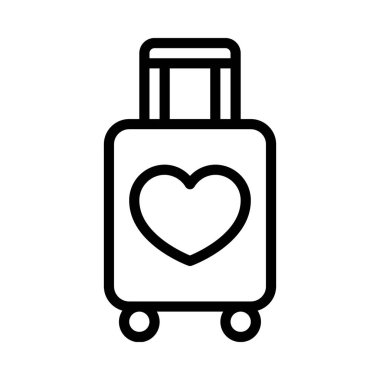 bagaj düz simgesi, vektör illüstrasyonu 