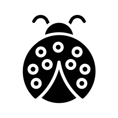 Uğur böceği düz ikon vektör çizimi