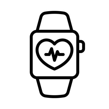  Fitness Smart Watch ikon vektör çizimi 