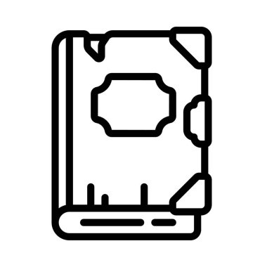 Eski Kitap simgesi, vektör illüstrasyonu