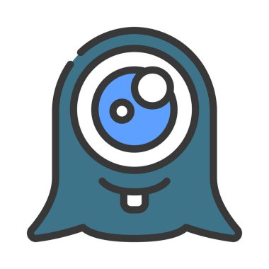 Beyaz arkaplanda canavar vektör çizimi 