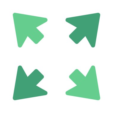 Dört Köşeli Oklar web simgesi vektör illüstrasyonu