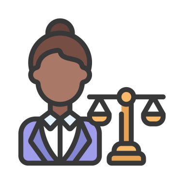 Avukat web simgesi vektör illüstrasyonu