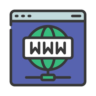 Web sitesi sunucu simgesi, vektör illüstrasyonu