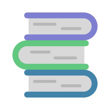 Kitap Yığını simgesi, vektör illüstrasyonu