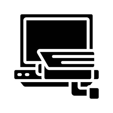 Laptop Güvenlik simgesi, vektör illüstrasyonu 