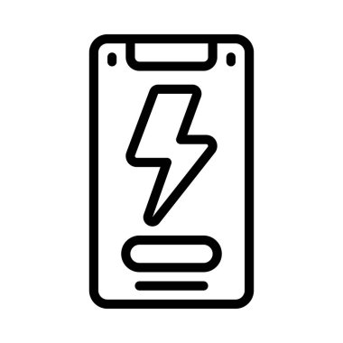 Mobil Güç Kontrolleri simgesi basit düz illüstrasyon