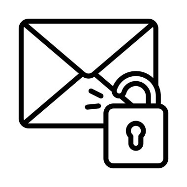 Kilitli E- posta, Beyaz Arkaplanda Ayıklanmış Simge 