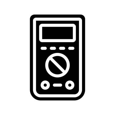 Ammetre düz simge, vektör illüstrasyonu 