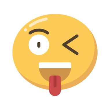 Wink web simgesi düz tasarım, vektör illüstrasyonu