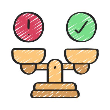 Risk VS Ödül simgesi, vektör illüstrasyonu basit tasarım