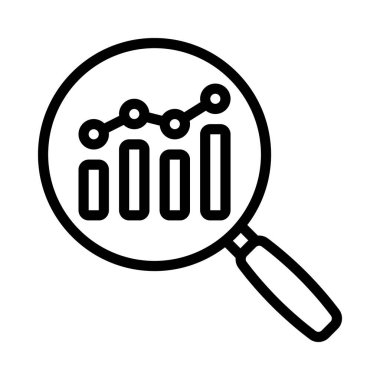 Pazar Araştırması düz simgesi, vektör illüstrasyonu