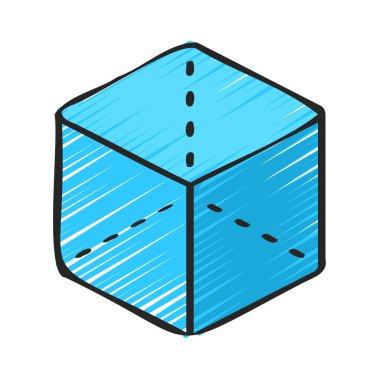 3D Şeffaf Küp simgesi, vektör illüstrasyonu basit tasarım