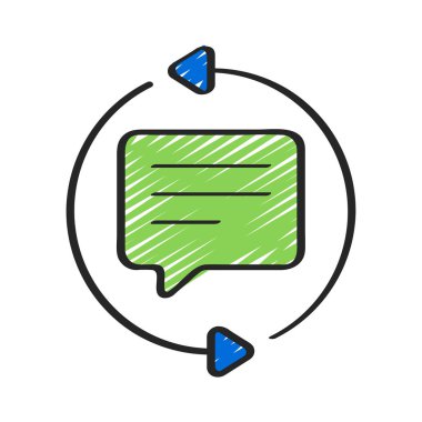 Geribildirim döngüsü tasarım vektörü çizimi 