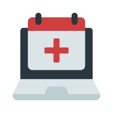 Çevrimiçi Doktorlar Randevu Düz simgesi, vektör illüstrasyonu 